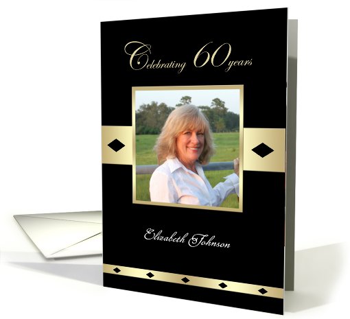 60th Birthday Party Photo Card Invitation -- Celebrating 60 years card