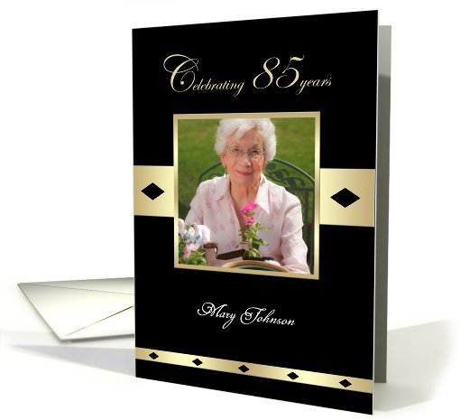 85th Birthday Party Photo Card Invitation -- Celebrating 85 years card