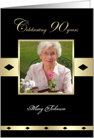 90th Birthday Party Photo Card Invitation -- Celebrating 90 years card