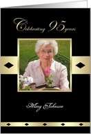 95th Birthday Party Photo Card Invitation -- Celebrating 95 years card