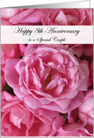 8th Anniversary Card -- Pink Roses card