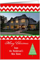Moving Photo Change of Address Chevron Christmas Card