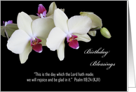 Christian Religious Birthday Card -- Orchids card