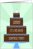 Surprise 80th Birthday Party Invitation -- Cake on Green card