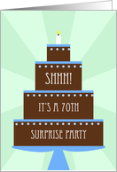 Surprise 70th Birthday Party Invitation -- Cake on Green card