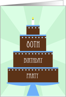 80th Birthday Party Invitation -- Cake on Green card