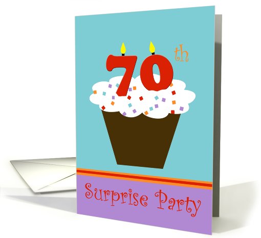 Surprise 70th Birthday Party Invitation -- Cupcake with 70... (966547)
