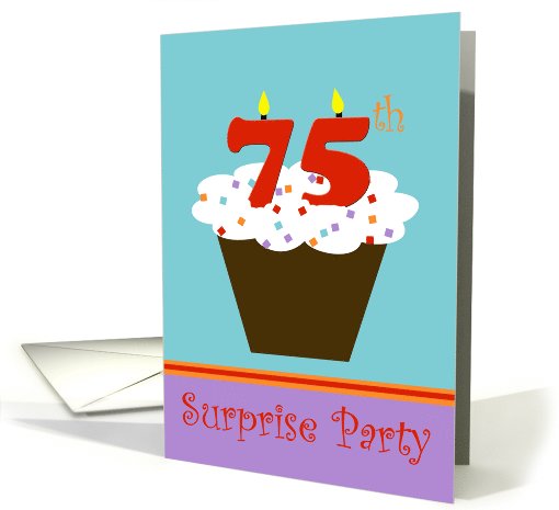 Surprise 75th Birthday Party Invitation -- Cupcake with 75... (966559)