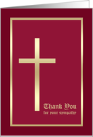 Christian Sympathy Thank You Golden Cross Burgundy card