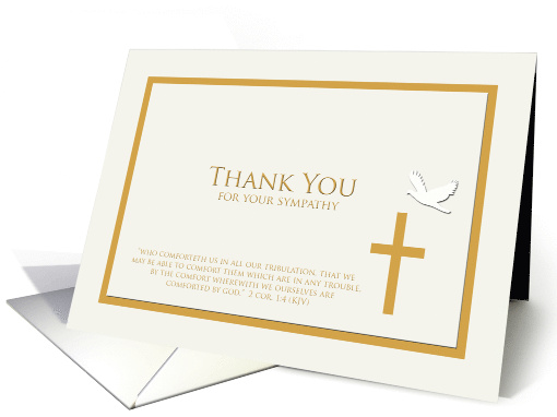 Christian Sympathy Thank You Dove and Cross card (967781)