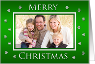 Personalized Christmas Photo Cards -- Merry Christmas in Green card