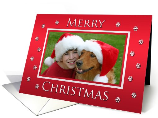 Personalized Christmas Photo Cards -- Merry Christmas in Red card
