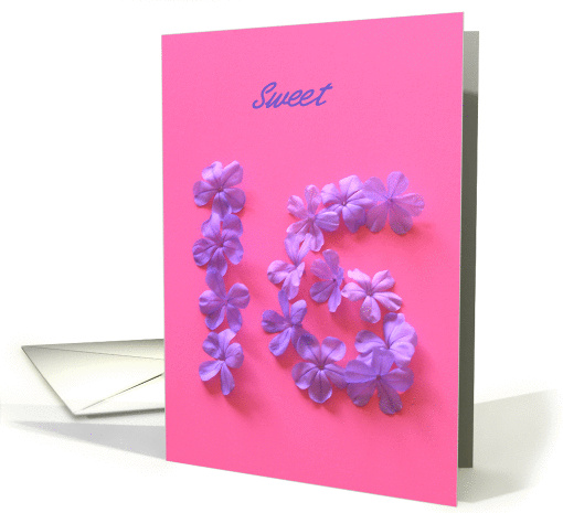 16th Birthday Flowers card (97992)