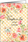 Happy Birthday to Daughter-In-Law with Hand-Painted Watercolor Flowers card