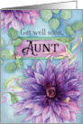 To an Aunt Get Well Soon with Bees and Watercolor Purple Dahlias card