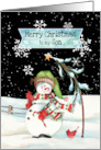 To Son a Merry Christmas with Snowman, Candy Cane, Cardinals card