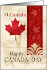 Happy Canada Day Maple Leaf and Banners Distressed Background card