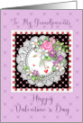 To My Grandparents Happy Valentine’s Day with Watercolor Flowers Lace card