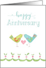 Anniversary Colorful Watercolor Love Birds for Any Couple card