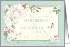 Sympathy General Remembrance Rose Floral Green Pink Cream card