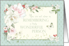 Sympathy General Remembrance Rose Floral Green Pink Cream card