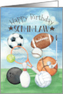 Son-in-Law Birthday Sports Football Baseball Tennis Bowling and more card