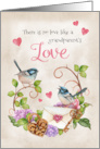 Grandparents Day Love with Birds on Flowers Envelope Locket Key card