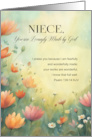 Niece Birthday Lovingly Made by God Flowers with Psalm Bible Verse card