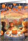 Granddaughter Happy Halloween Teddy Bear Party Jack-o-Lanterns Cheery card