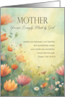 Mother Birthday Lovingly Made by God Flowers with Bible Verse card
