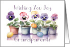 Easter Joy for Grandparents with Cheerful Pansies and Colored Eggs card