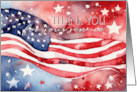Veterans Day Thank You for Service Watercolor Flag card
