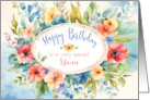 Birthday for Nana with Bright and Modern Watercolor Flowers card