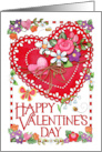 Valentine for Anyone with Hearts and Flowers and Cute Bees card