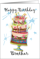 Happy Birthday Brother birthday cake card