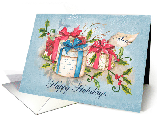 Gifts for Mom with Holly for a Happy Holiday card (1363634)
