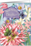Wildflowers and butterflies to wish Daughter a beautiful birthday card