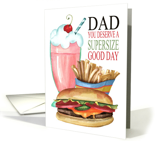 Father's Day Hamburger Fries Soda Fast Food Super Day for Dad card