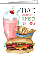 Father’s Day Hamburger Fries Soda Fast Food Super Day for Dad card