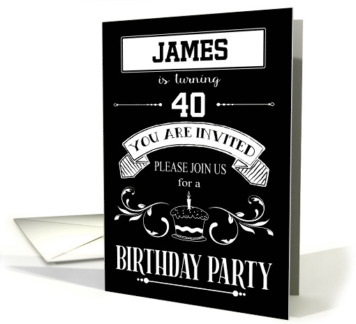 Birthday Invitation for Custom Name and Age Neutral Black... (1684342)