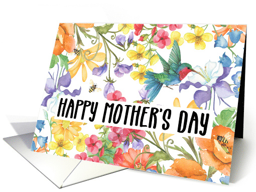 Happy Mother's Day with Bright Watercolor Flowers... (1725710)