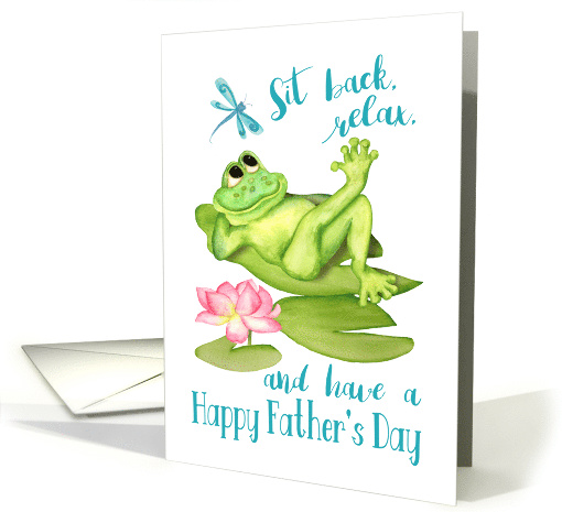 Happy Father's Day Frog on Lily Pad Relaxing with... (1767862)