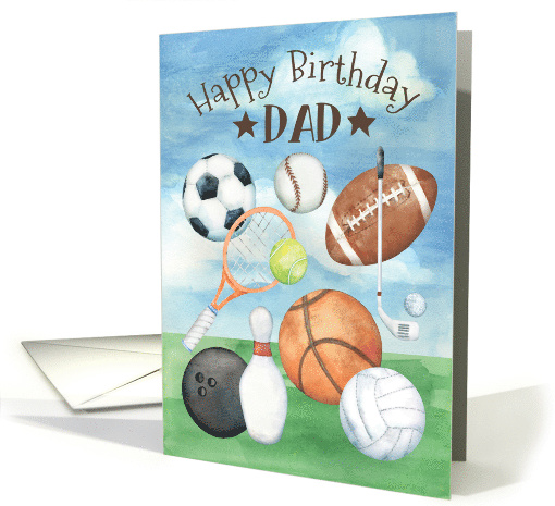 Dad Birthday with Sports Football Baseball Tennis Bowling... (1774498)