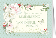 Sympathy General Remembrance Rose Floral Green Pink Cream card