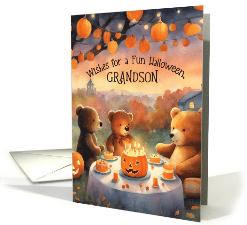 Grandson Happy Halloween Teddy Bear Party with... (1796484)