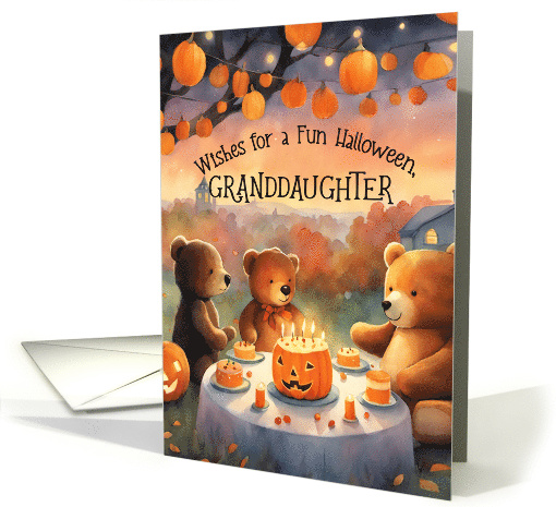 Granddaughter Happy Halloween Teddy Bear Party... (1797480)