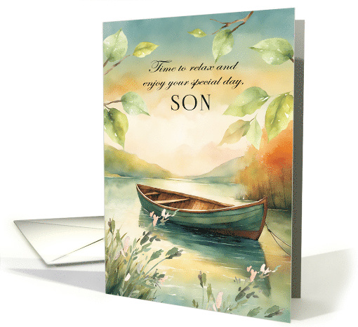 Son Birthday Relax on Special Day Rowboat on Serene Lake... (1798822)