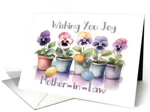 Easter Joy for Mother-in-Law with Cheerful Pansies and... (1827728)