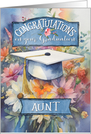 Graduation Congratulations for Aunt Floral with Cap and Tassel card