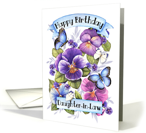 Birthday for Daughter-in-Law with Hand Painted Pansies... (1878006)